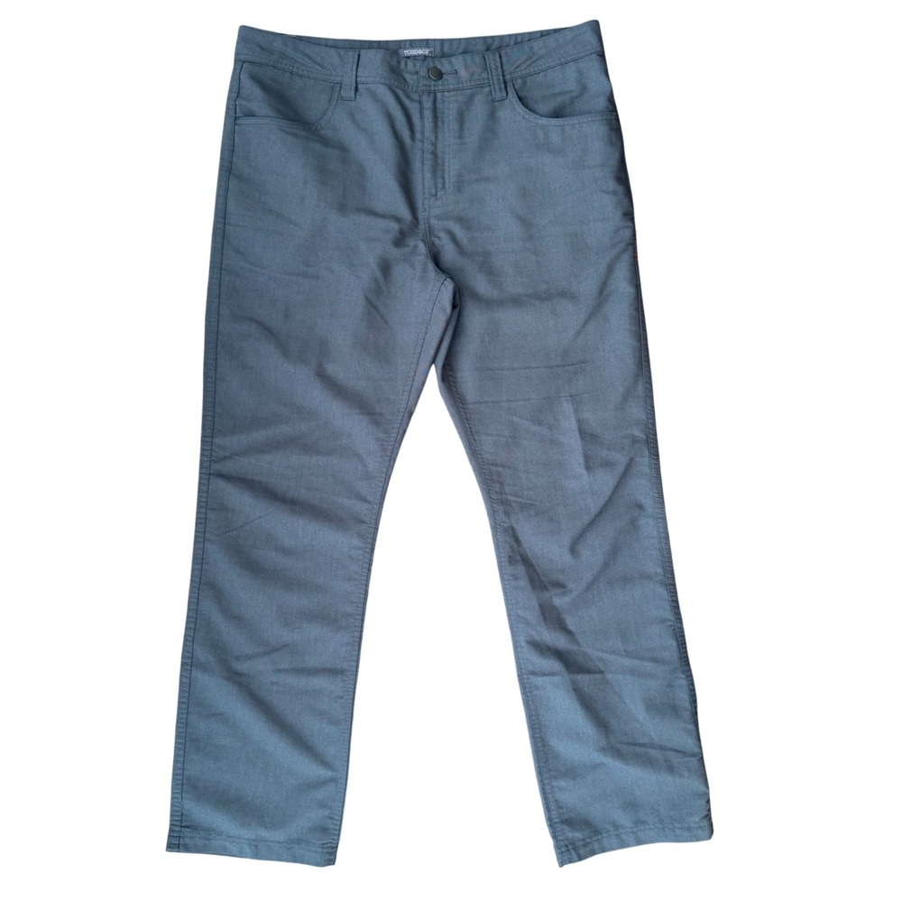 Toad&Co Kerouac Pant Men's 36x31 Gray Khaki Organic Cotton Outdoor Rugged